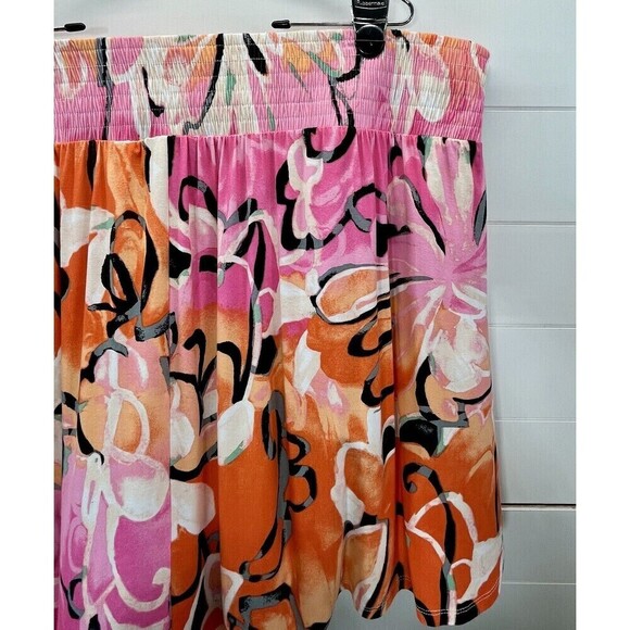 Lane Bryant Women's 26/28 A-Line Skirt  Multicolor Pull On Floral Tropical Beach - Picture 5 of 12